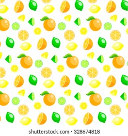 orange lemon and lime fresh pattern background