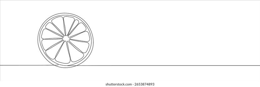 Laranja, limão, limão, toranja, desenho contínuo de uma linha. Símbolo cítrico. Ilustração vetorial.