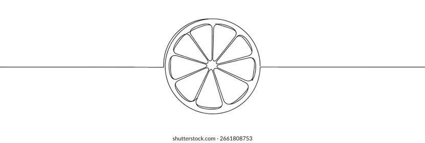 Orange, lemon, lime, grapefruit continuous one line drawing. Citrous symbol. Vector illustration.