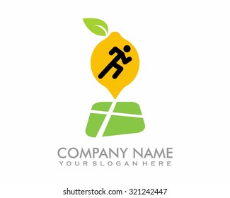 orange lemon lime slice pin mark navigation vector 2