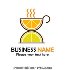 orange and lemon logo template illustration