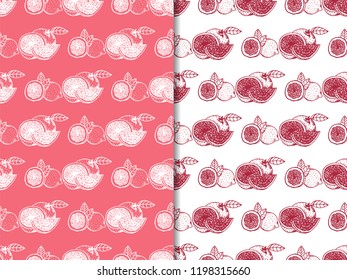 orange, lemon seamless fruit pattern