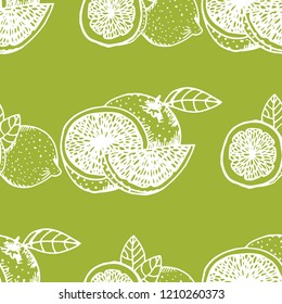 orange, lemon seamless fruit pattern