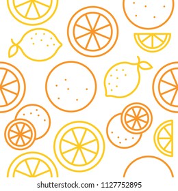 Orange And Lemon Seamless Pattern Outline For Use As Wallpaper