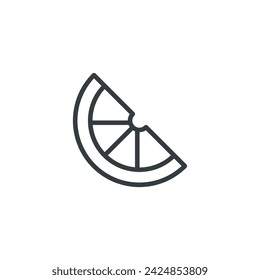 Orange lemon segment slice fruit icon, vector illustration