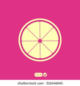 orange or lemon slice vector icon
