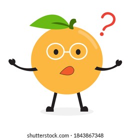 Orange Lemonade Fruit Character Confused Illustration Vector