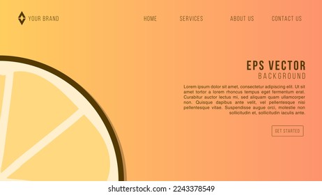 orange lemonade vector web page background. drink beverage, table glass, happy girl, fruit, lemon fresh, summer home orange lemonade web flat cartoon illustration
