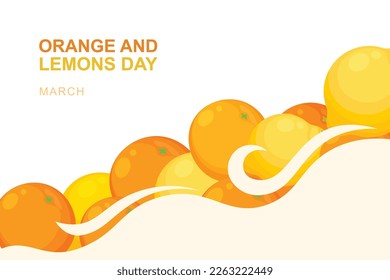 Orange And Lemons Day background. Vector illustration background.