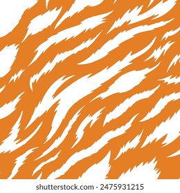 Orange Leopard Skin Texture Pattern Vector. On the Skin of Wild Animals of Sealess Animals. Leopard Fur Camouflage Background.