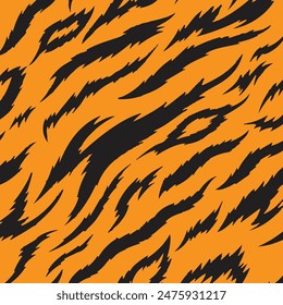 Orange Leopard Skin Texture Pattern Vector. On the Skin of Wild Animals of Sealess Animals. Leopard Fur Camouflage Background.