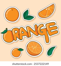 Orange letter and Orange Clipart sticker graphic