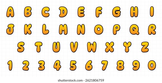 orange letter comic cartoon style