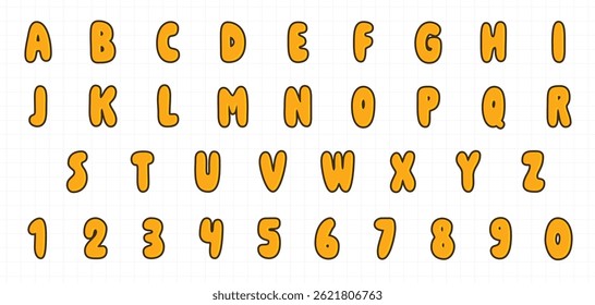 orange letter comic cartoon style