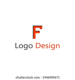 orange letter F logo with black shadow