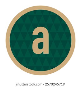 Orange Letter a in a Green Circle with Gold Outline – Elegant Vector Design for Modern Logos and Branding