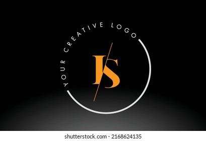 Diseño de logotipo de carta de Orange IS con fuente de serif cruzada y cruzada creativa.
