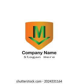 Orange letter m logo on white background