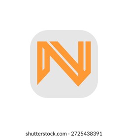 Orange Buchstabe N Monogramm Logo-Symbol