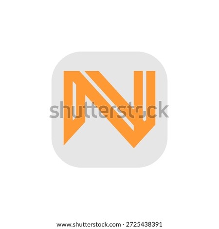 Orange Letter N Monogram Logo Icon