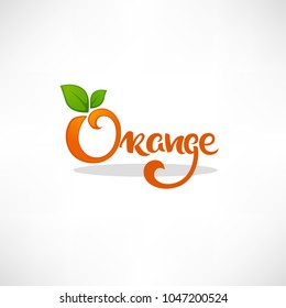 Orange Lettering Composition For Your Citrus Juice Logo, Label, Emblem