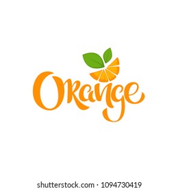 Orange lettering composition for your citrus juice logo, label, emblem