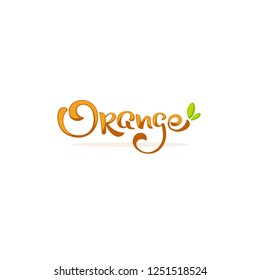 Orange lettering composition for your citrus juice logo, label, emblem