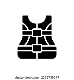 Orange Life Jacket Filled Icon Vector Illustration