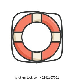 Orange life ring illustration icon