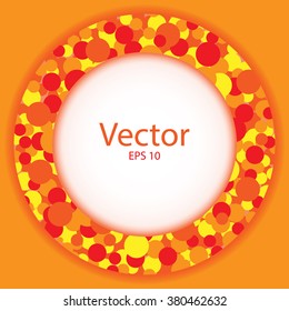 Orange Light Abstract Circle Frame. Vector illustration. EPS 10. Abstract Frame Vector illustration.