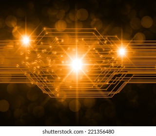 orange Light Abstract Technology background for computer graphic website and internet. Defocused Light, Flickering Lights, Vector abstract festive background with bokeh defocused lights. stars. 