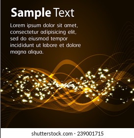Orange Light Abstract Technology background for computer graphic website internet and business. text box. Brochure. card. wave. 