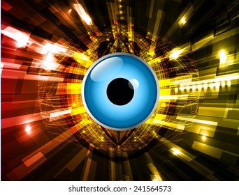 orange Light Abstract Technology background for computer graphic website and internet, circuit board. blue eye