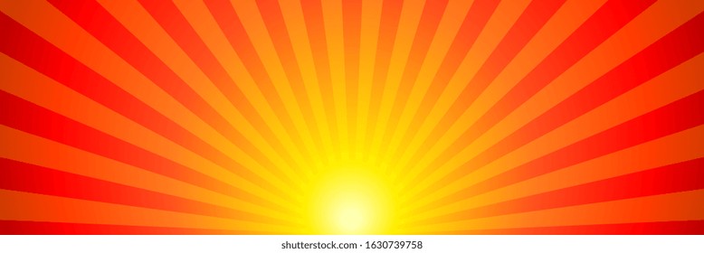 Orange light beams, long banner