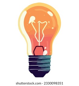 Orange light bulb design over white