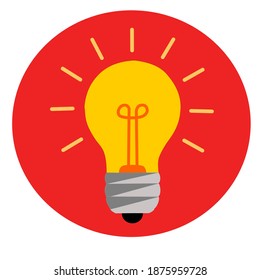 Orange light bulb vector illustration