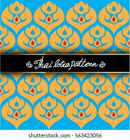 Orange light lotus with blue background
Thai traditional art pattern design vector