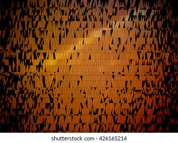 Orange light triangle on black abstract background