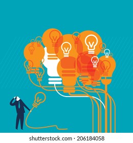 Orange Lightbulb Brain