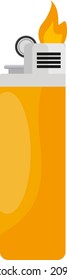 Orange lighter, illustration, vector on a white background.