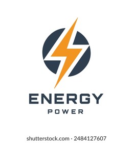 The orange Lightning symbol is placed inside a circle. This design is suitable for companies operating in the field of energy, electric power technology, or renewable energy solutions.