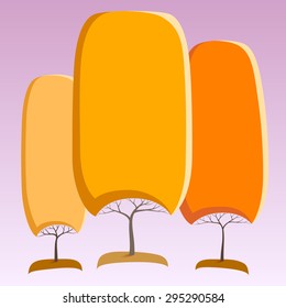 Orange like round crown tree abstract stickers