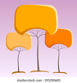 Orange like round crown tree abstract stickers