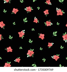 orange lily flower black background seamless print background design