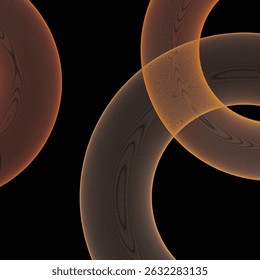 Orange and lime green abstract circles background with orange gradient geometric shape on black background. Minimal geometric circles wallpaper design. Futuristic concept