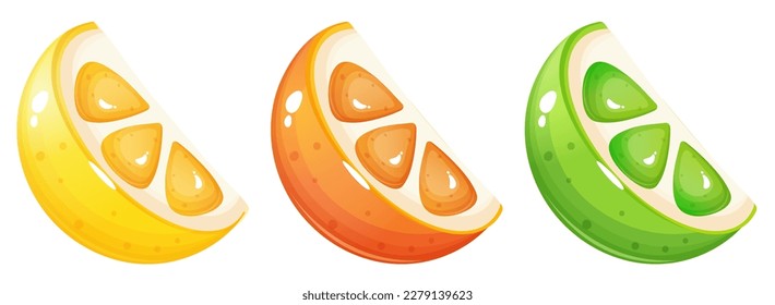 Orange , lime and lemon slices. 