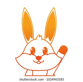 orange line adorable rabbit cute animal character