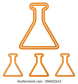 Orange line alchemy logo design set