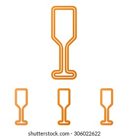 Orange line bar logo design set