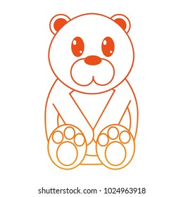 orange line bear cute wild animal character
